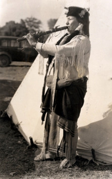 Belo Cozad, Kiowa flute player, c. 1939