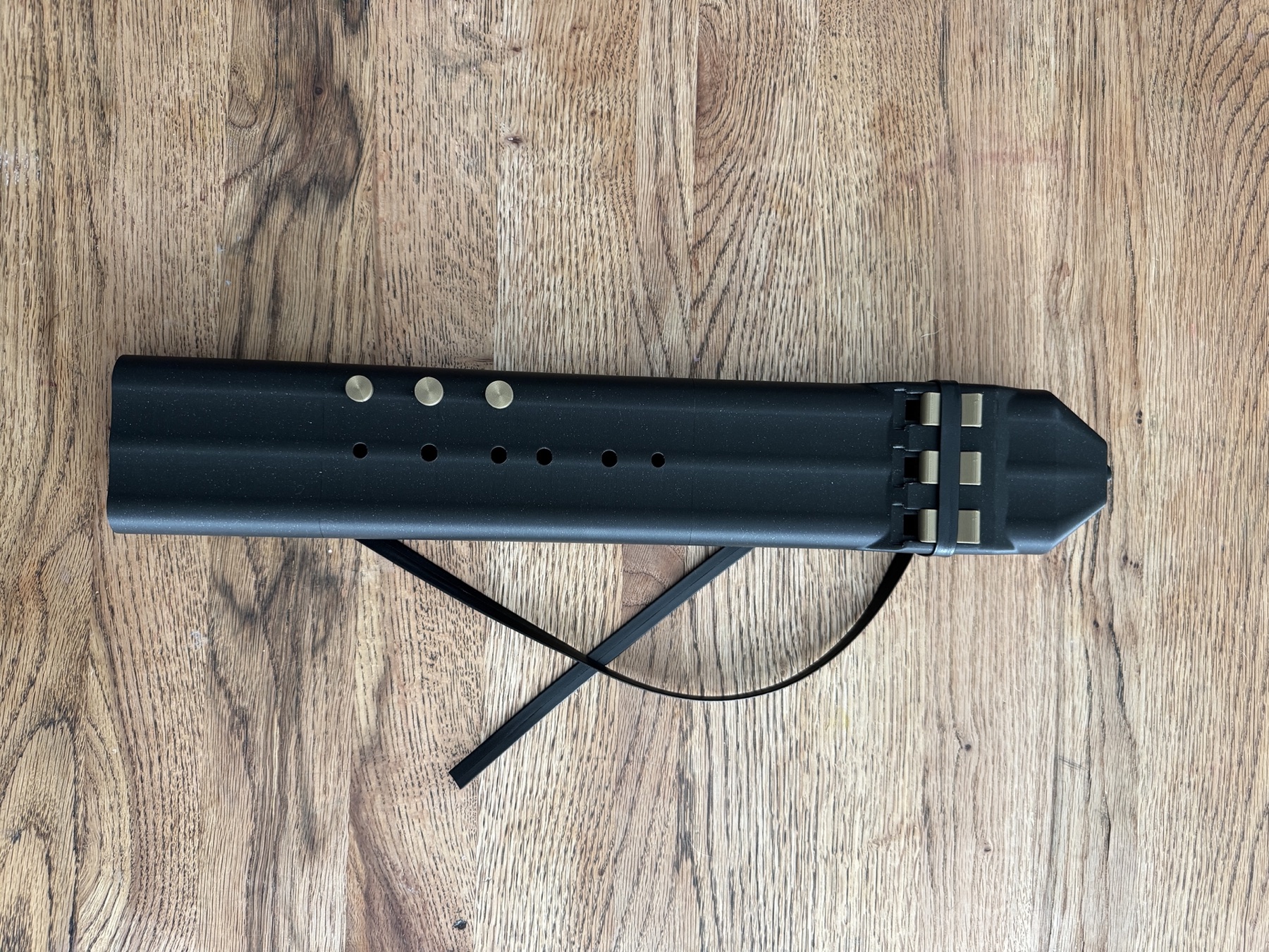 Black A 432 Hz triple drone flute full body