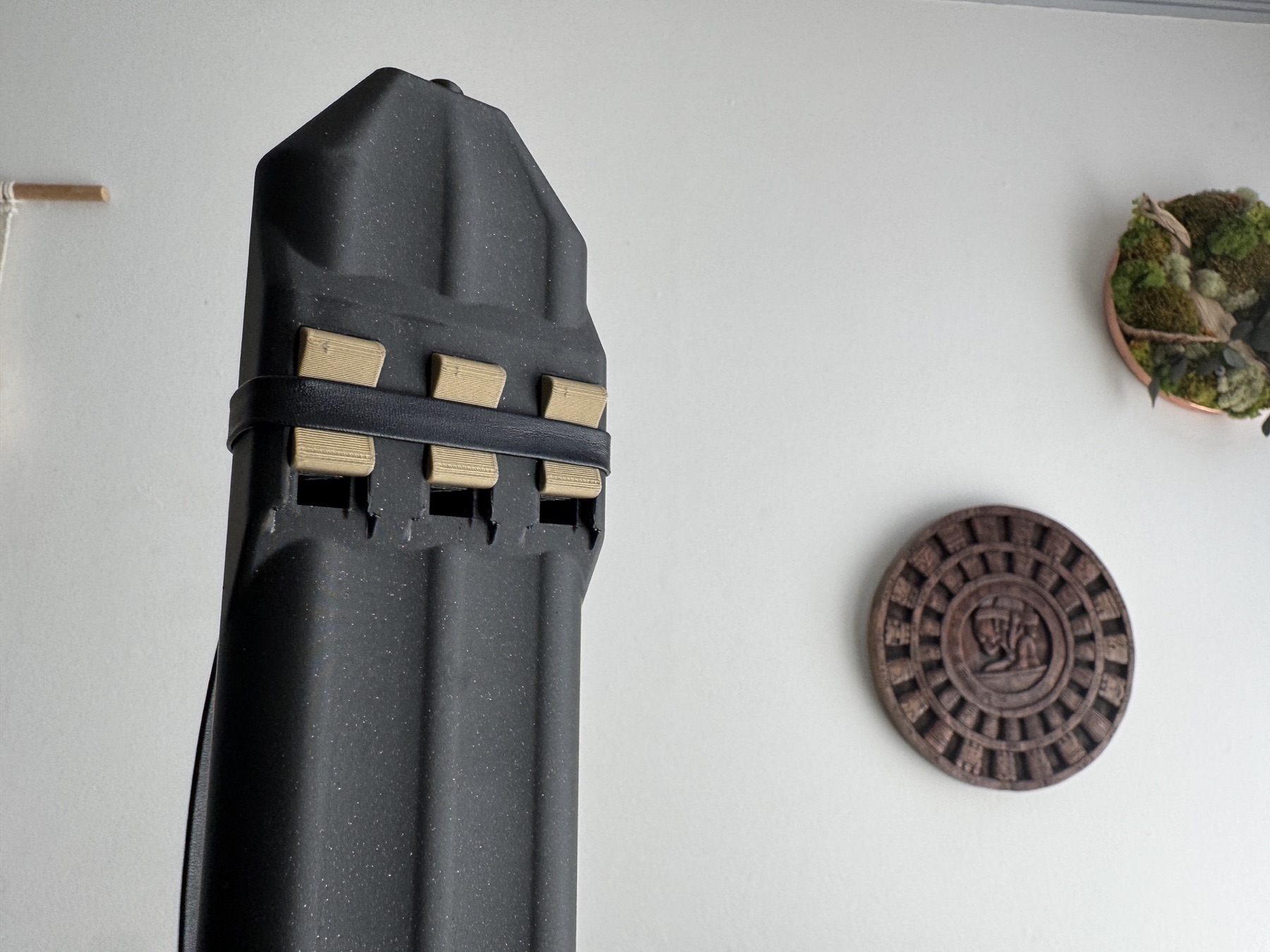 Close detail of triple drone mouthpiece blocks
